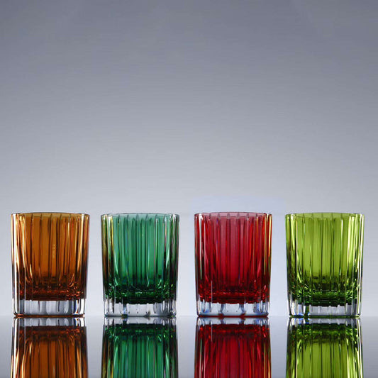 Baccarat Harmonie Tumblers Colours of Joy Green Crystal Barware by Baccarat at FormFluent