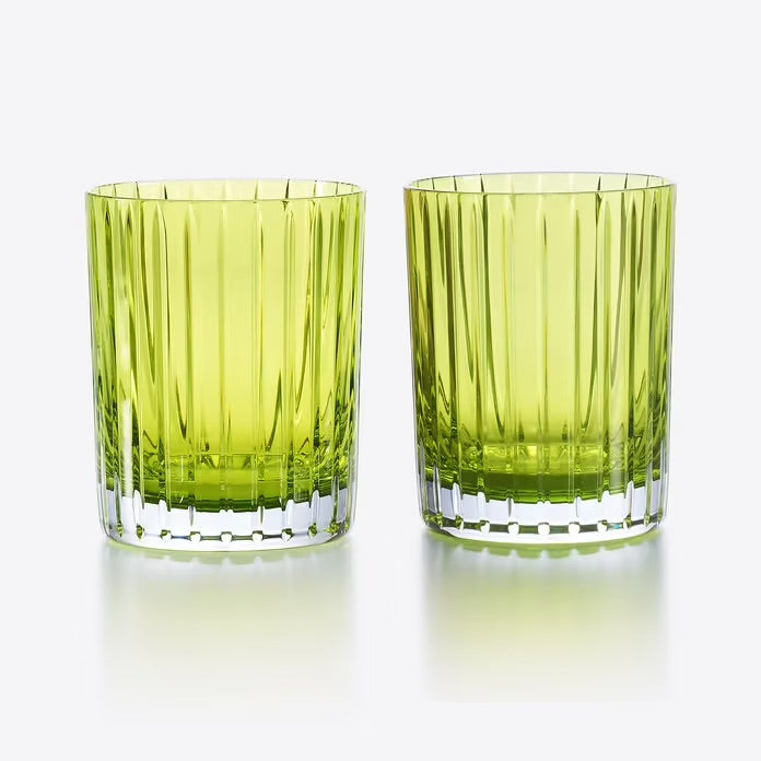 Baccarat Harmonie Tumblers Colours of Joy Green Crystal Barware by Baccarat at FormFluent