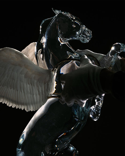 Baccarat Olympus Pegasus Horse Sculpture Limited Edition Sculpture by Baccarat at FormFluent