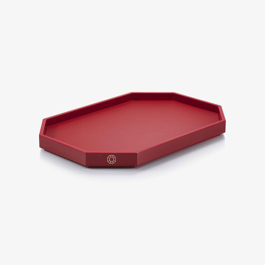 Baccarat Lacquer Octogone Tray Red (S/M/L) by Baccarat at FormFluent
