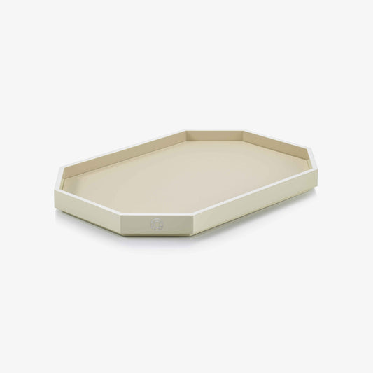 Baccarat Lacquer Octogone Tray Ivory (S/M/L) by Baccarat at FormFluent