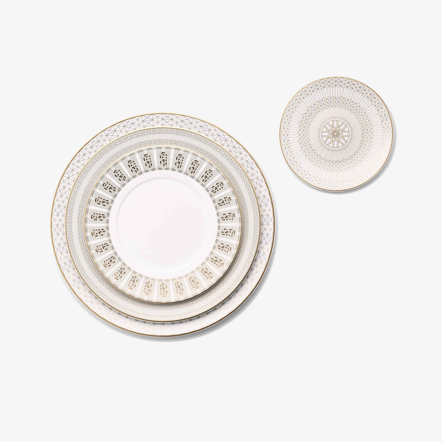 Baccarat Baccarat Arcadia Gold & Platinum Dessert Plates (Set of 2) - FormFluent Sydney Australia