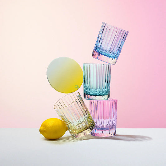 Baccarat Harmonie Tumblers Colours of Joy Pastel Yellow Crystal (Set of 2) Barware by Baccarat at FormFluent