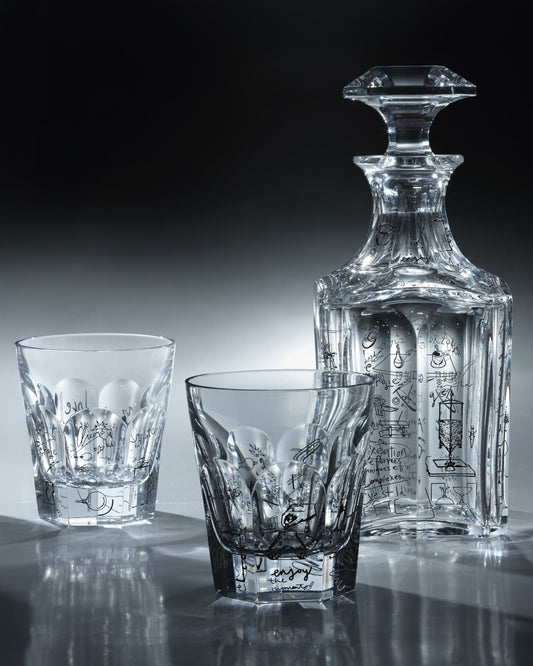 Baccarat Harcourt Decanter and Tumblers Set Harry Nuriev Limited Edition Sculpture by Baccarat at FormFluent