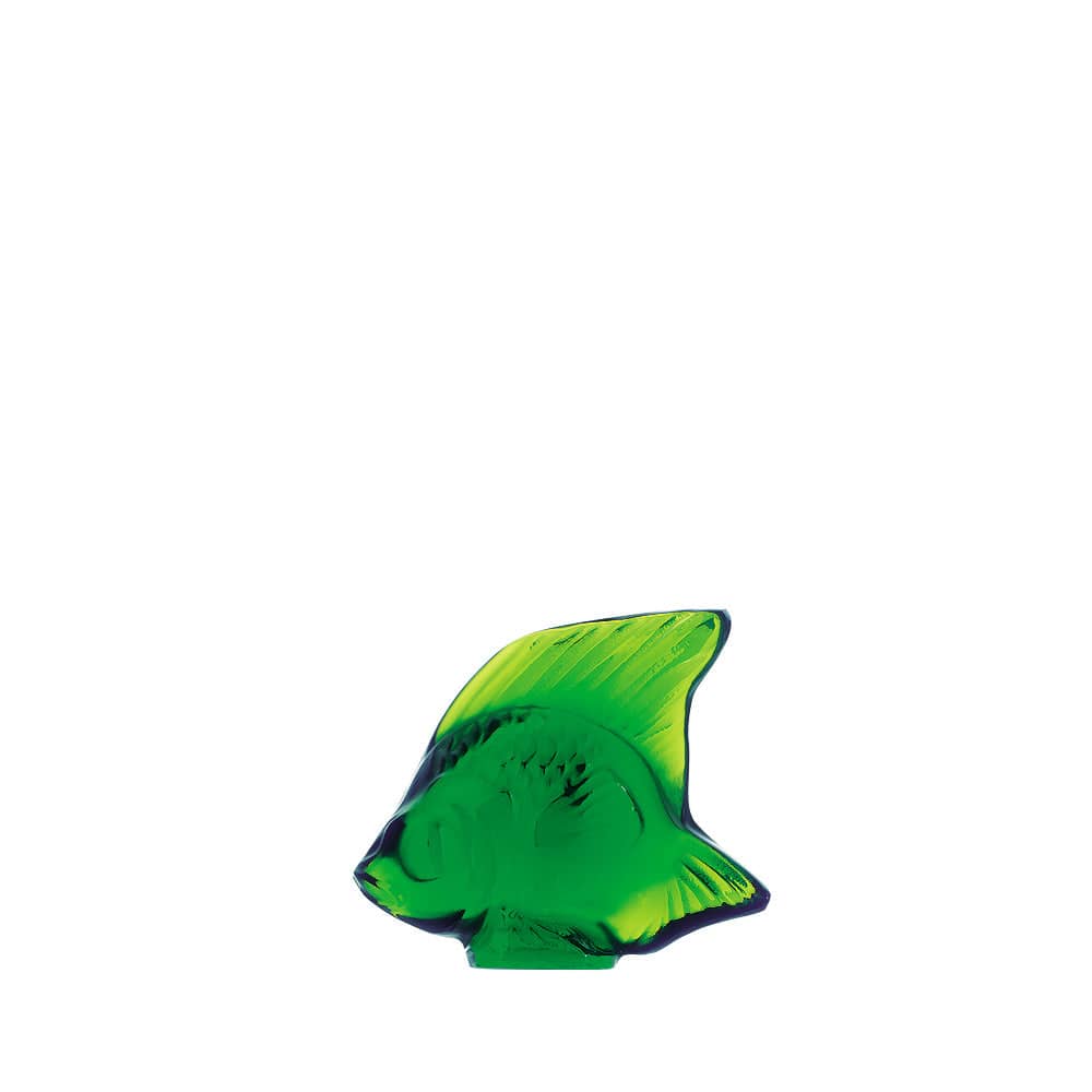 Lalique Fish Sculpture - Green Amazon Crystal | FormFluent