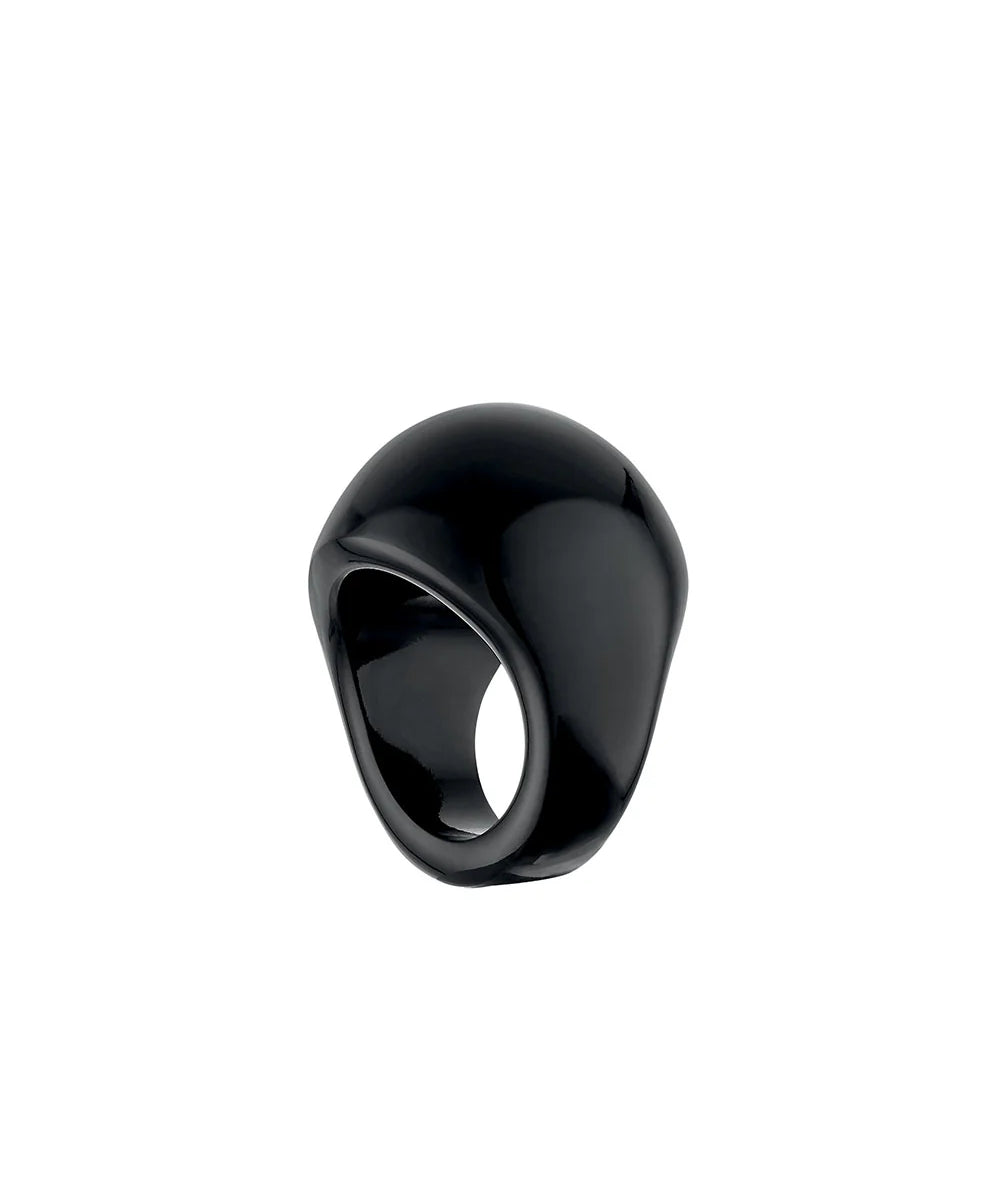 Buy Authentic Lalique Lalique Cabochon Ring - Black Crystal  - FormFluent Sydney Australia