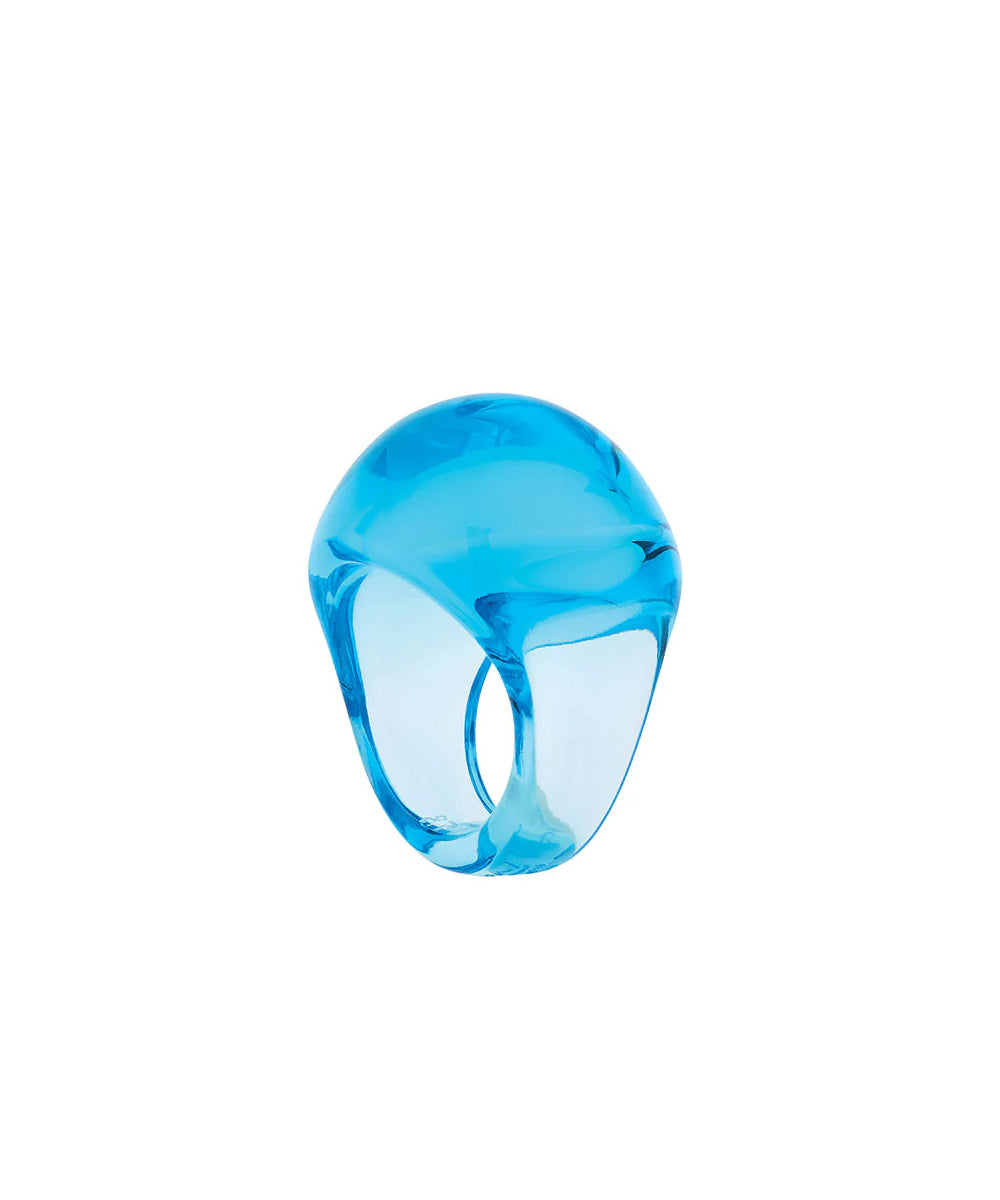 Buy Authentic Lalique Lalique Cabochon Ring - Light Blue Crystal  - FormFluent Sydney Australia