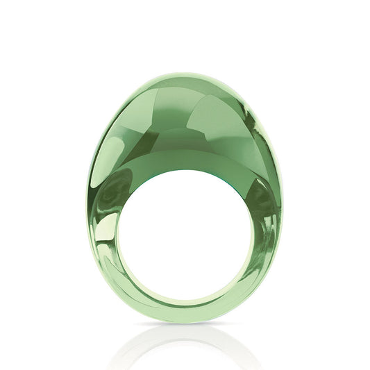 Lalique Cabochon Ring -Antinea green crystal