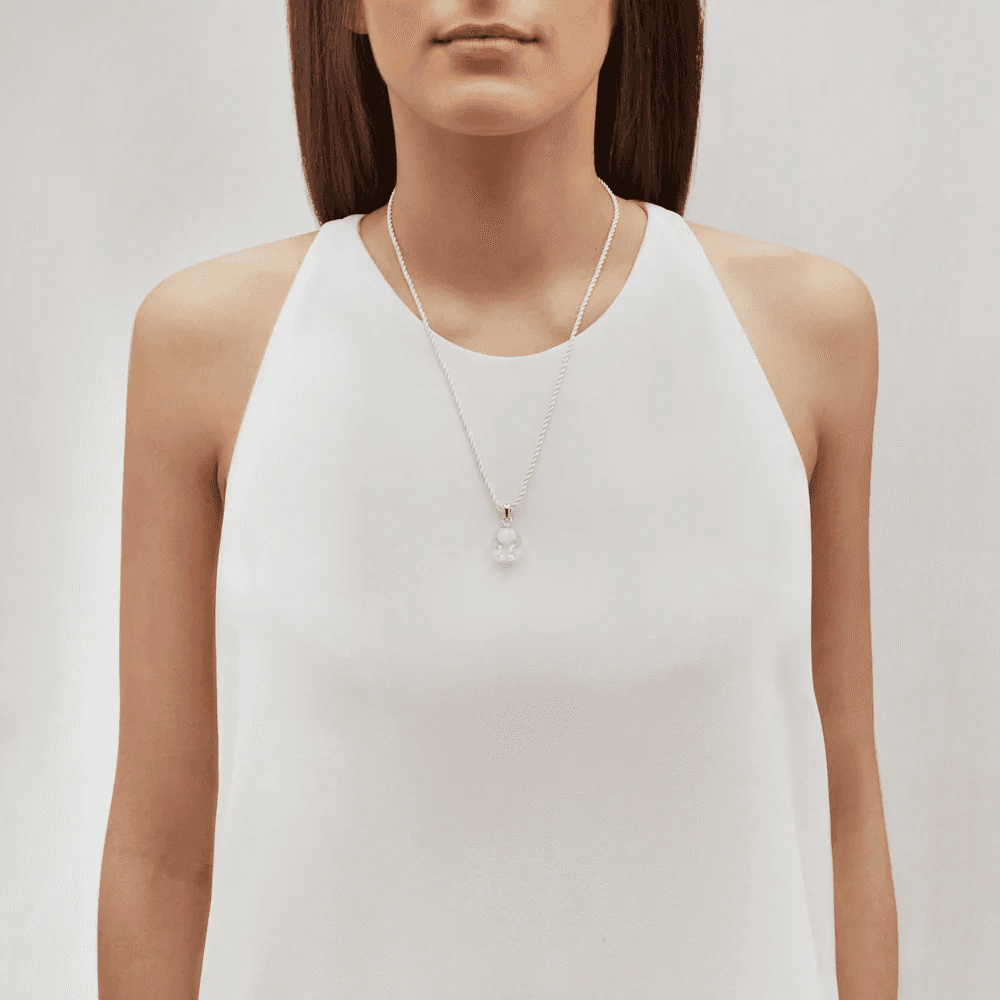 Lalique Muguet Pendant Necklace 1 Clear Crystal Silver Jewelry by Lalique at FormFluent Sydney, Australia