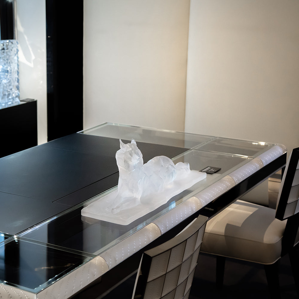 Lalique Lalique Reclining Egyptian Wolf Rembrandt Bugatti by Lalique 2014 Limited Edition Sculpture - FormFluent Sydney Australia