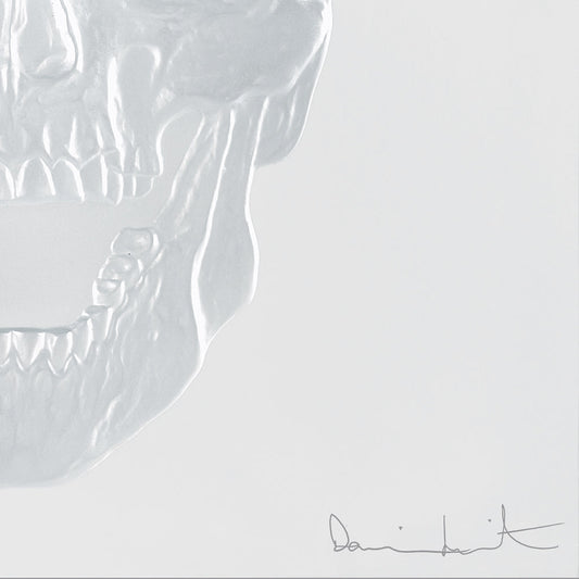 Lalique Eternal Memento Skull Damien Hirst Clear Crystal Gold Stamped Limited Edition Sculpture by Lalique at FormFluent