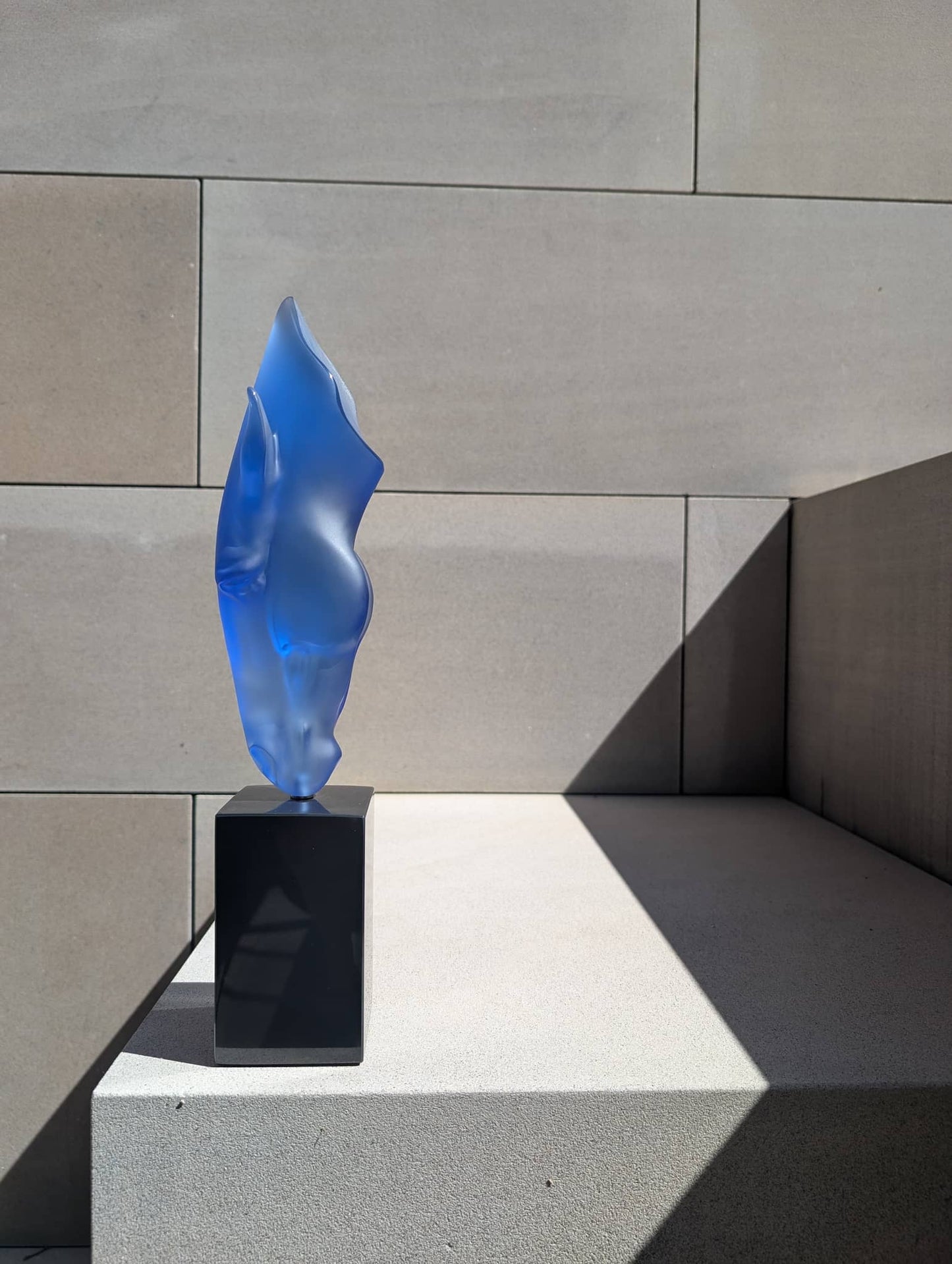 Lalique Still Water Small Blue Crystal by Nic Fiddian Green Numbered Edition Sculpture by Lalique at FormFluent Sydney, Australia