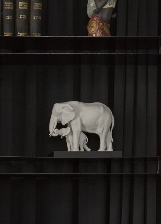 Leading The Way Elephants White Sculpture