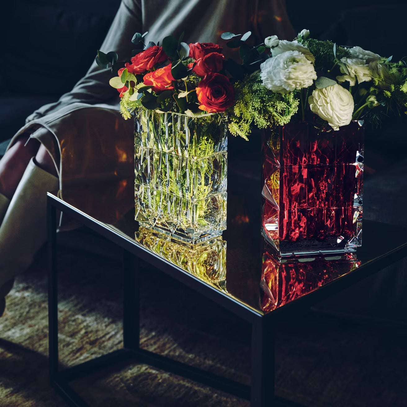 Baccarat Louxor Rectangular Vase Red Crystal Vase by Baccarat at FormFluent Sydney, Australia