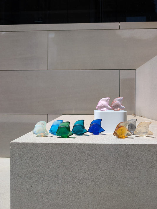 Lalique Fish Sculpture Green Amazon Crystal Sculpture by Lalique at FormFluent