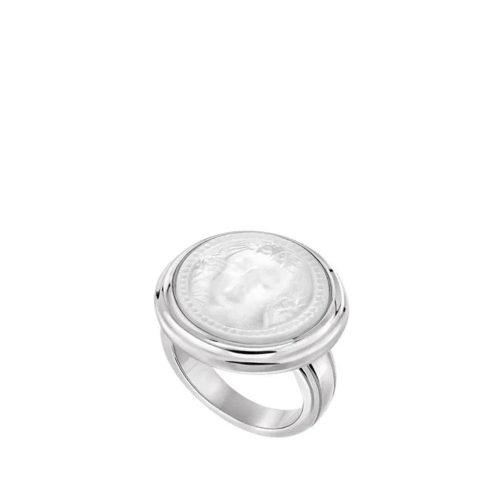 Lalique Aréthuse Round Ring - Clear Crystal Silver   FormFluent