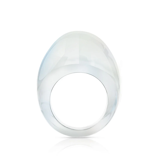 Lalique Cabochon Ring - Opalescent Crystal by Lalique at FormFluent