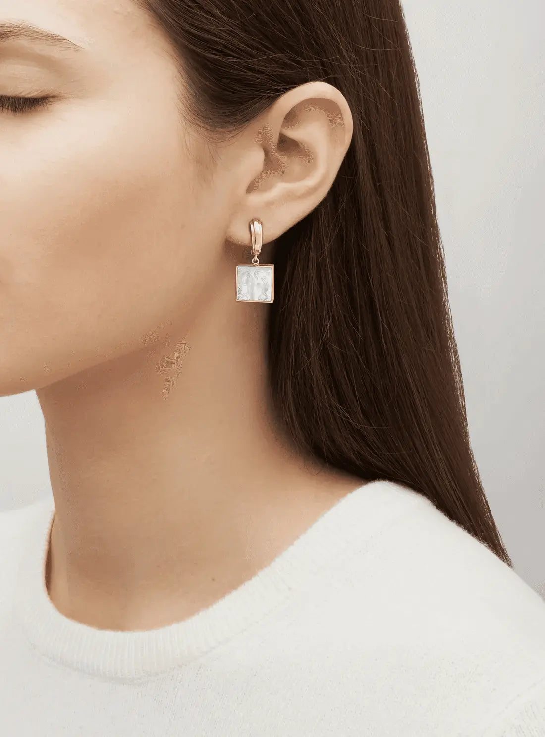 Lalique Aréthuse Short Earrings Clear Rose-Pearled Crystal 18K Yellow Gold Plated Jewelry by Lalique at FormFluent Sydney, Australia