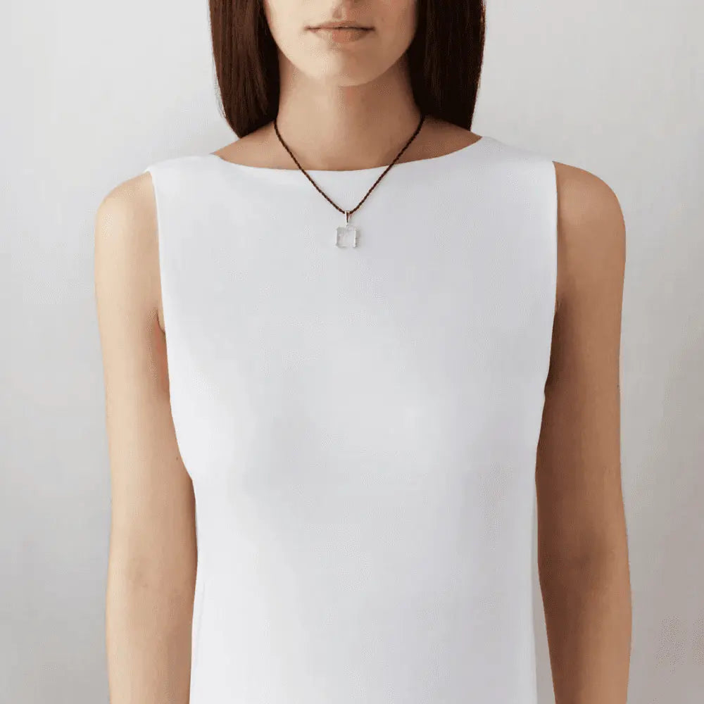 Lalique Aréthuse Pendant Clear Crystal Silver Jewelry by Lalique at FormFluent Sydney, Australia