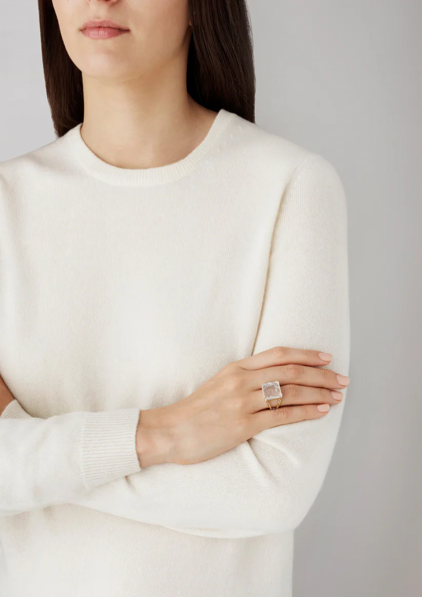 Buy Authentic Lalique Lalique Aréthuse Ring - Clear Crystal Vermeil  - FormFluent Sydney Australia