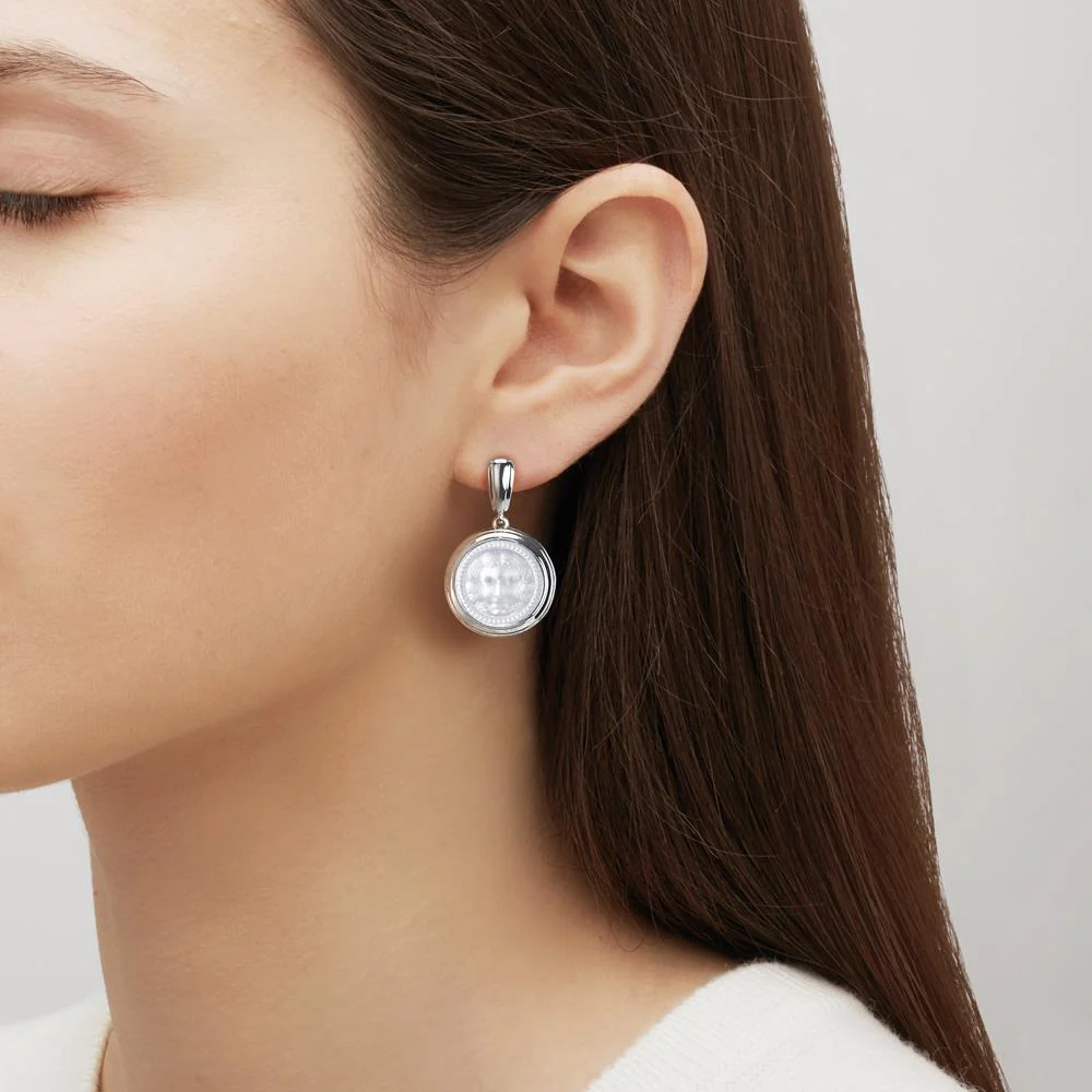Buy Authentic Lalique Lalique Aréthuse Round Earrings - FormFluent Sydney Australia