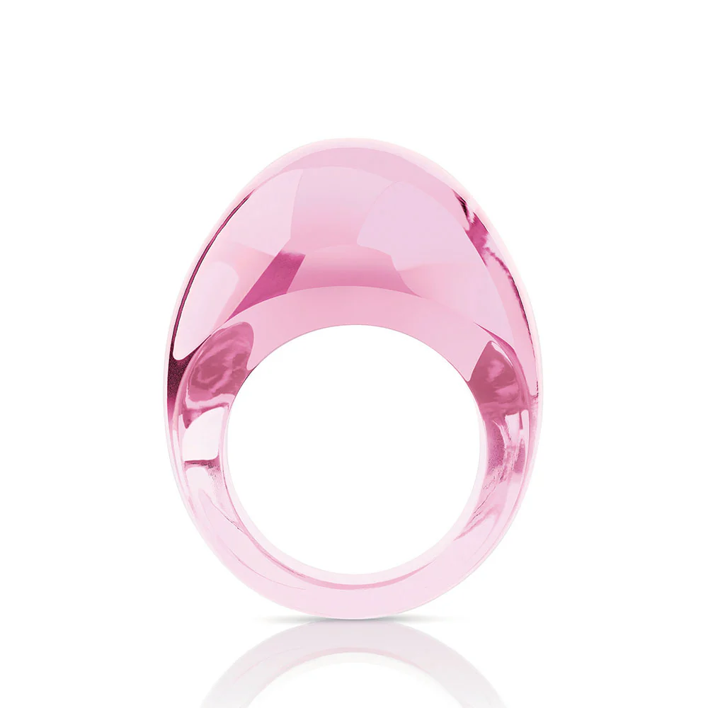 Lalique Cabochon Ring - Pink Crystal   FormFluent