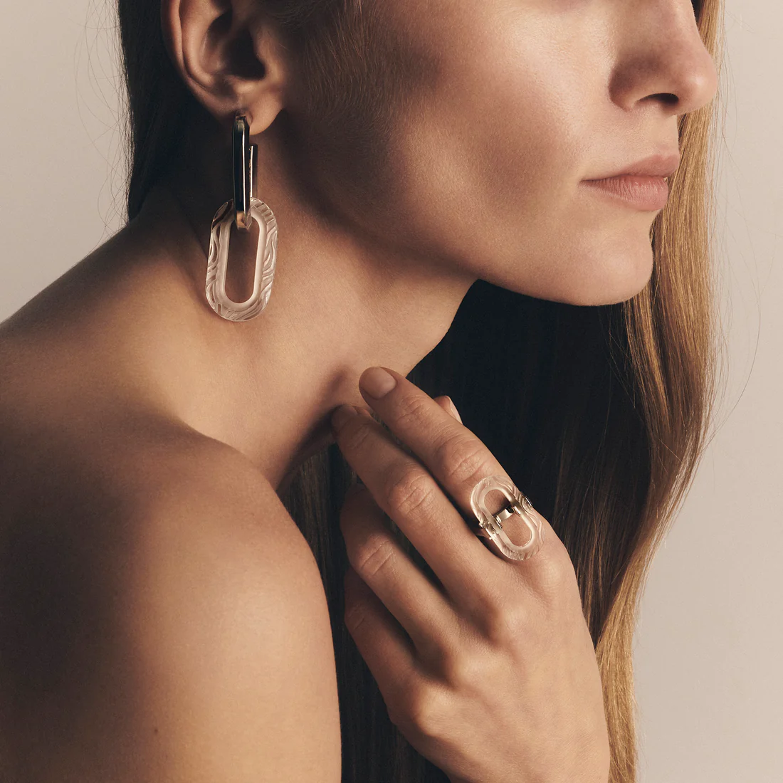 Lalique Empreinte Animale Ring - Clear Crystal, Silver   FormFluent