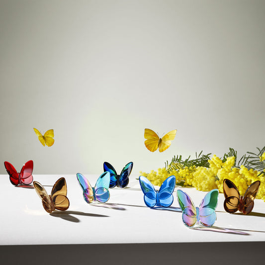 Baccarat Lucky Butterfly Turquoise Crystal Sculpture by Baccarat at FormFluent