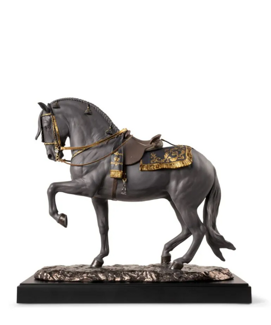 Lladró Spanish pure breed Horse Sculpture (Black) Limited Edition Gift Option by Lladró at FormFluent