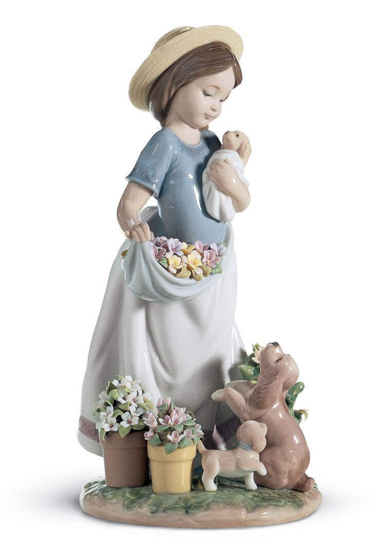 A Romp in the Garden Girl Sculpture