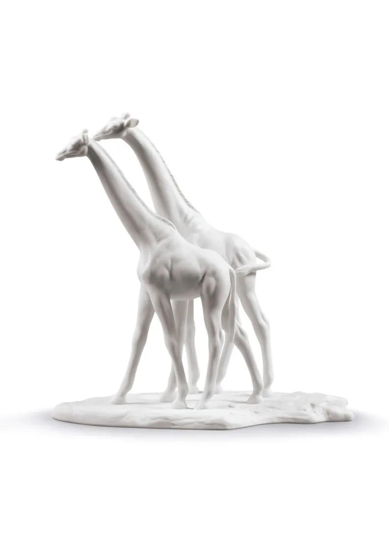 African Savannah Wild Animals Sculpture in Matt White