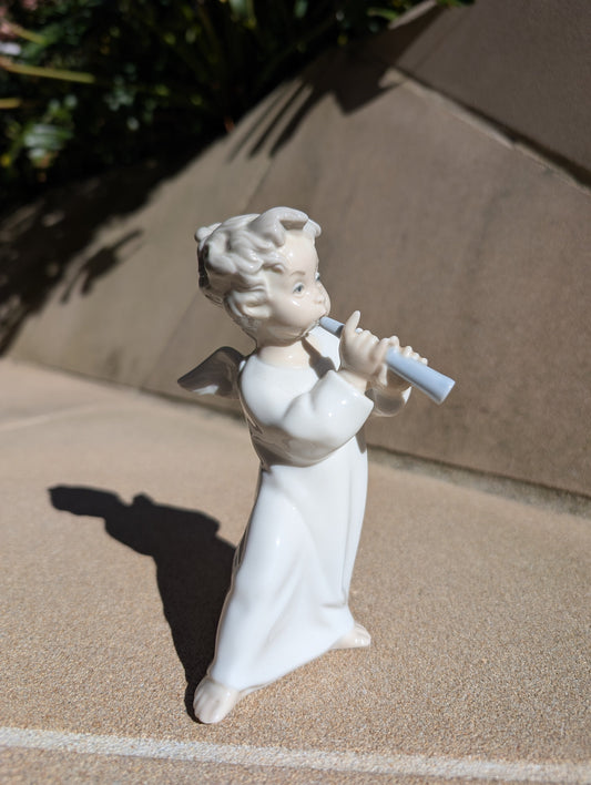 Lladró Angel with Flute Figurine by Lladró at FormFluent