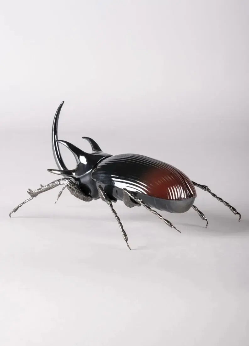 Lladró Awesome Insects Rhinoceros Beetle Figurine Coloured Sculpture by Lladró at FormFluent