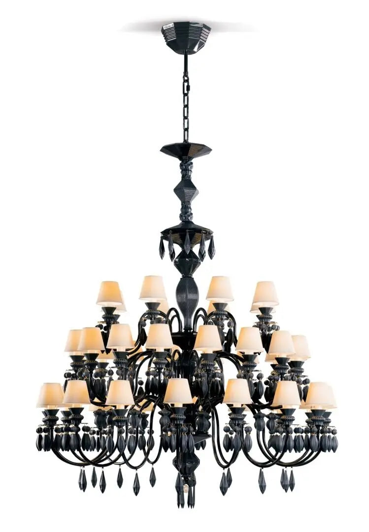 Lladró Belle de Nuit 40 Lights Porcelain Chandelier Lighting by Lladró at FormFluent
