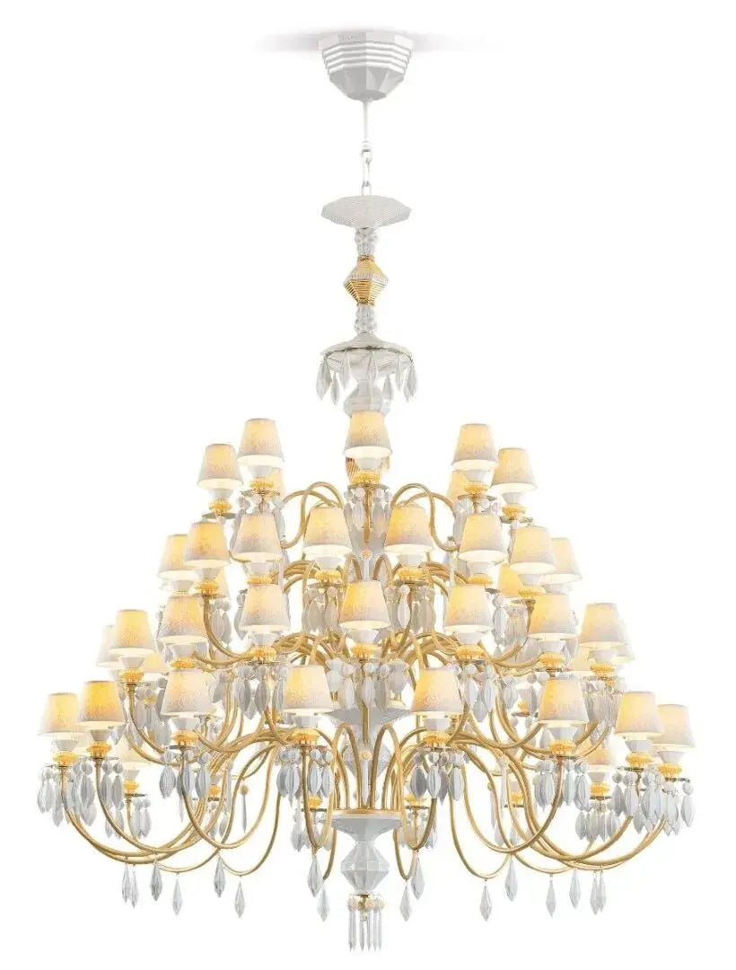 Lladró Belle de Nuit 56 Lights Porcelain Chandelier Lighting by Lladró at FormFluent