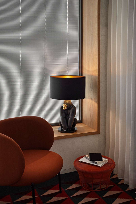 Lladró Bold Black Gorilla Lamp by Lladró at FormFluent