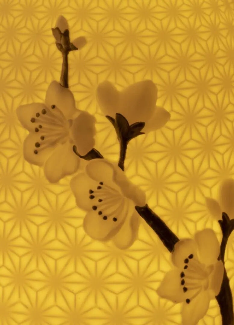 Lladró Cherry Blossoms Cordless Dome Table Lamp Gold Lustre Lighting by Lladró at FormFluent