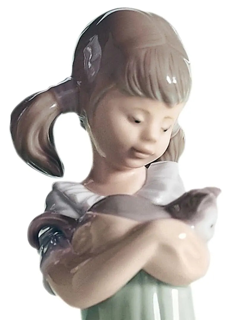 Lladró Don't Forget Me Girl and Cats Figurine Sculpture by Lladró at FormFluent
