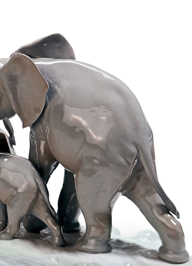Lladró Elephants Walking Figurine by Lladró at FormFluent