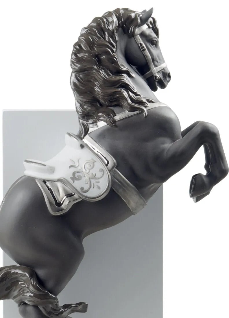 Lladró Silver Horse on Courbette Bookend Sculpture by Lladró at FormFluent Sydney, Australia