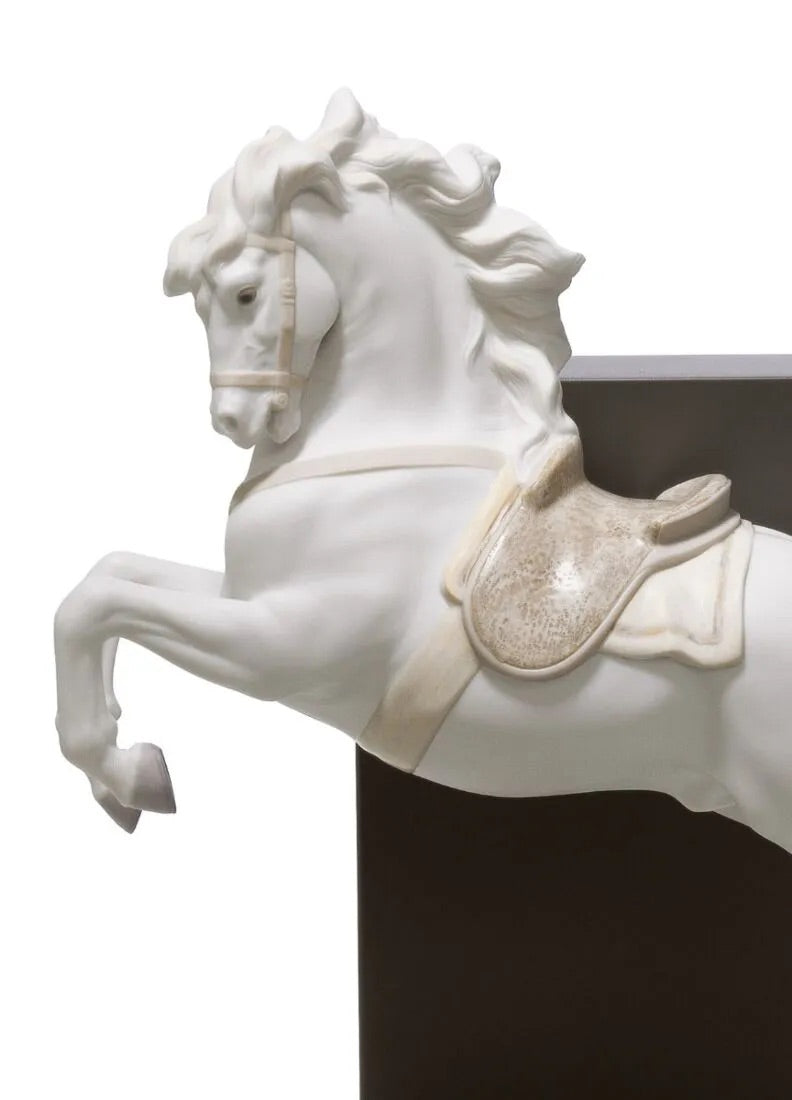 Lladró White Horse on Pirouette Bookend Sculpture by Lladró at FormFluent Sydney, Australia