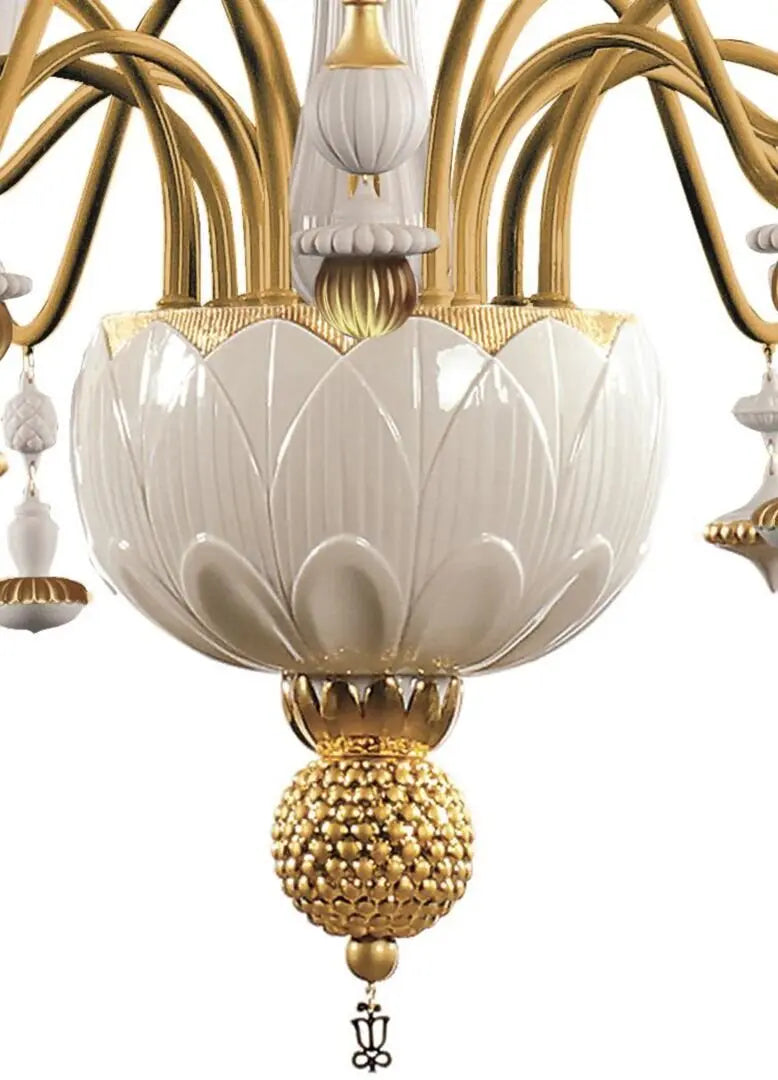 Lladró Ivy and Seed 16 Lights Chandelier - Medium Flat Model Lighting by Lladró at FormFluent