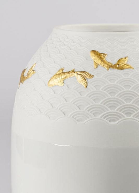 Lladró Koi Vase with Golden Lustre by Lladró at FormFluent