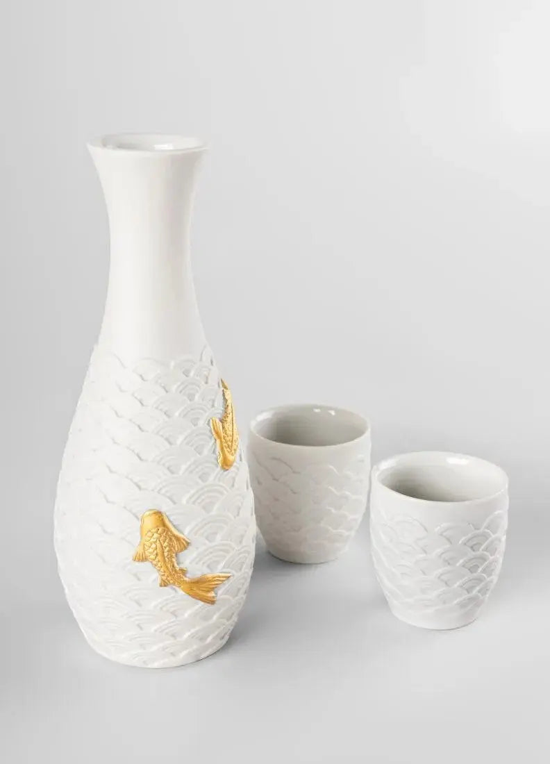 Lladró Koi Sake Set Drinkware by Lladró at FormFluent