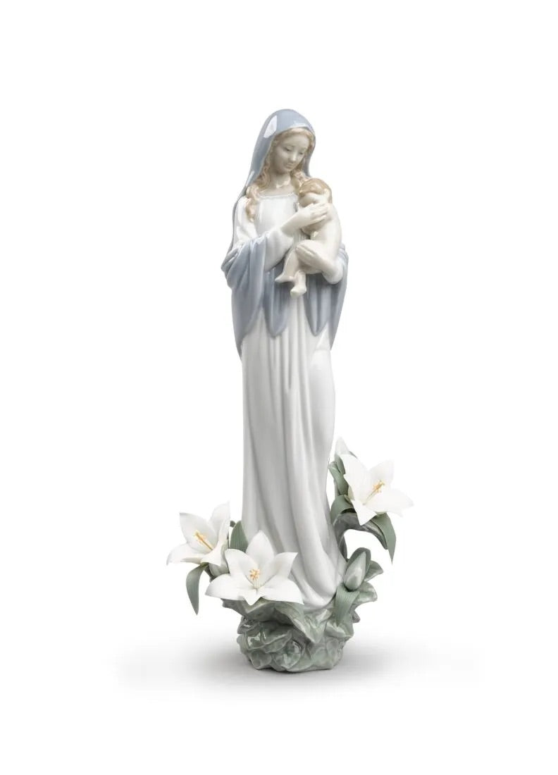 Lladró Madonna of the Flowers Virgin Mary Figurine (with baby Jesus) FormFluent