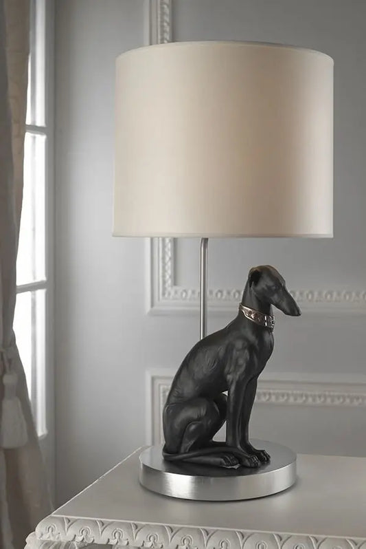 Lladró Attentive and Pensive Greyhound Lamps Lighting by Lladró at FormFluent