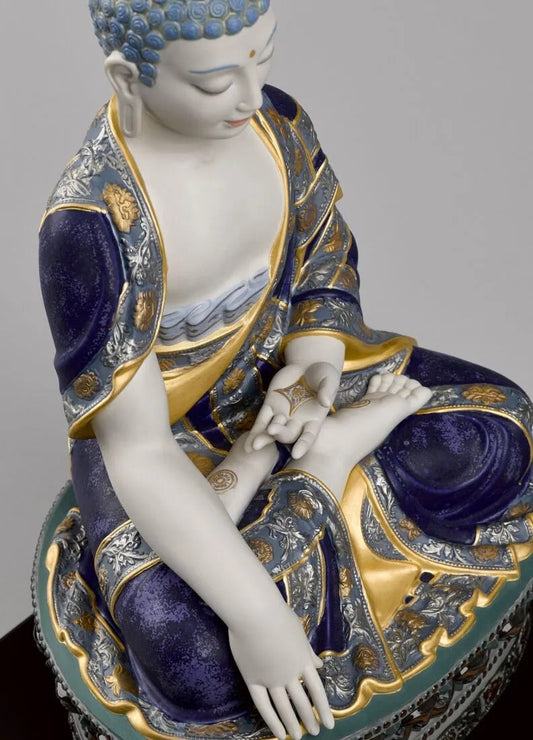 Lladró Shakyamuni Buddha Sculpture. Golden Lustre. Limited Edition by Lladró at FormFluent