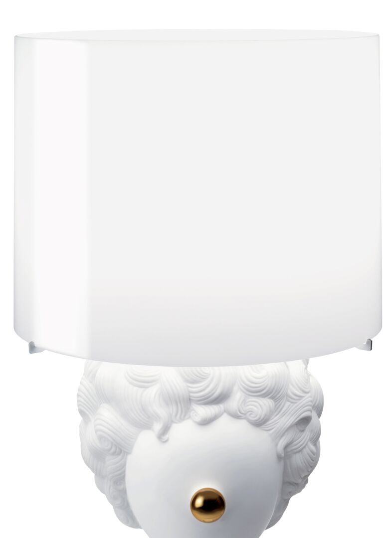 Lladró The Clown Table Lamp with a white lampshade and detailed clown figurine base