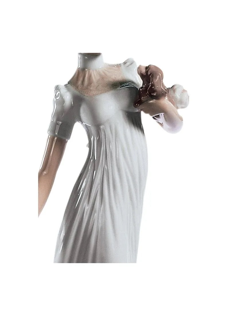 Lladró Traveling Companions Woman with Dog Figurine by Lladró at FormFluent