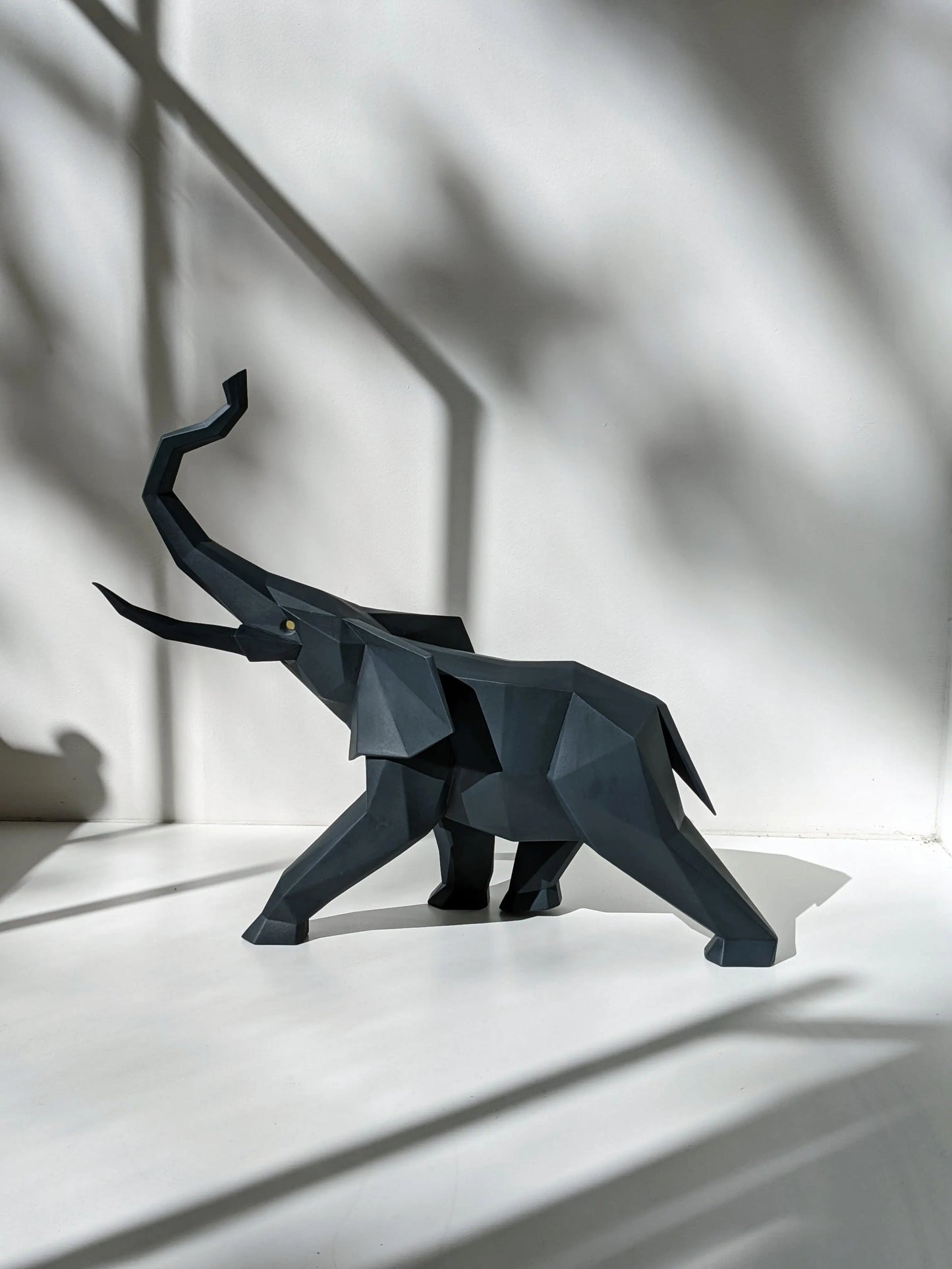 Lladró Origami Elephant Figurine Black Sculpture by Lladró at FormFluent